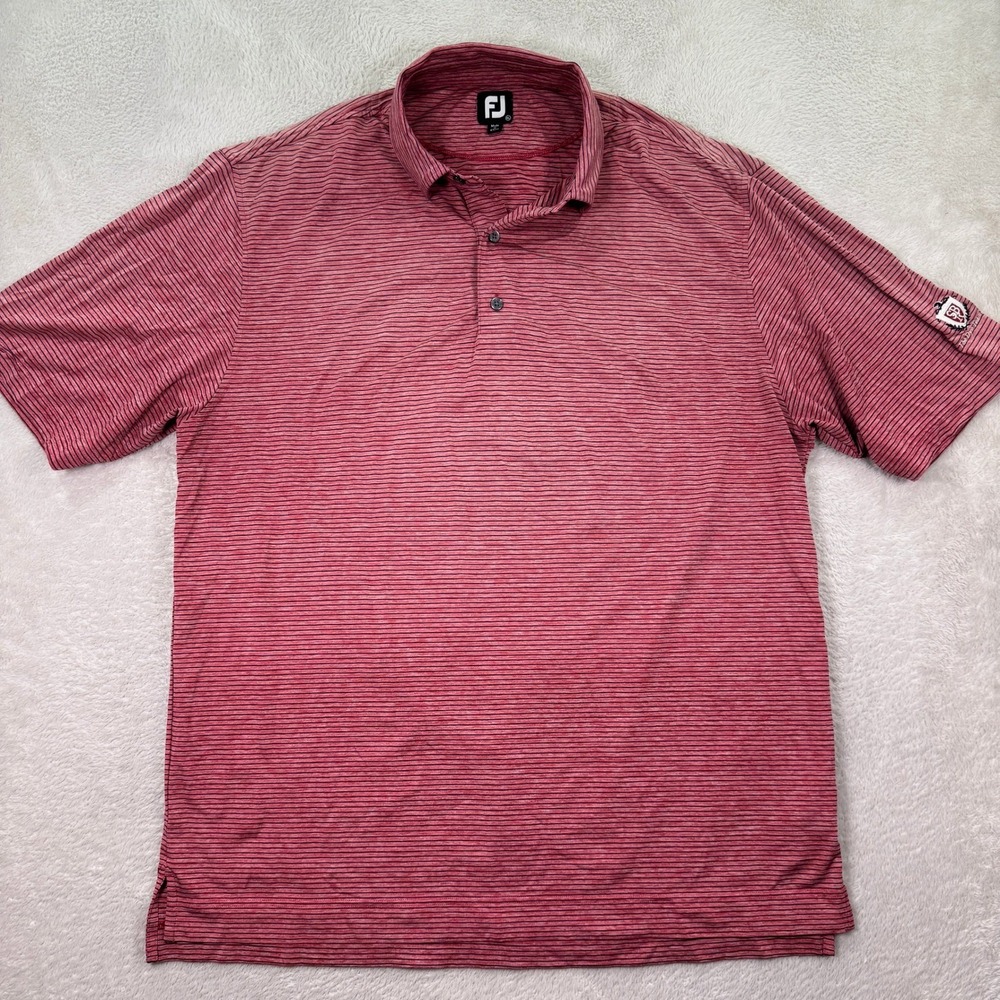 FootJoy FJ Mens XL Golf Polo Shirt Striped Performance Athletic The Dye Team